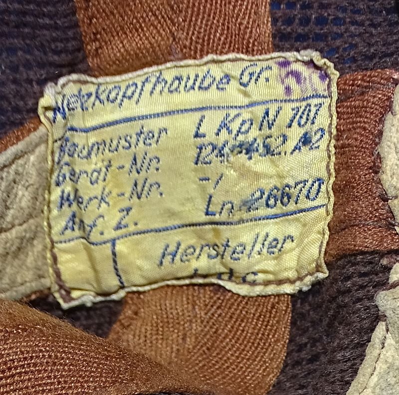 Luftwaffe LKpN 101 Netzkopfhaube Flying Helmet Complet With Avionics — image 6