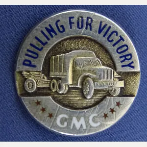 WWII GMC Truck Worker 'Pulling For Victory' Sterling Lapel Pin