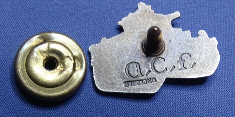 WWII American Car & Foundry Tank War Worker Sterling Lapel Pin — image 2