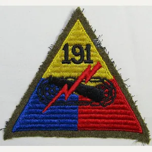 191st Armored Tank Battalion Patch on Wool