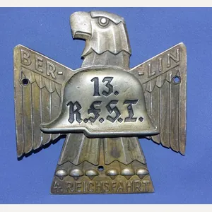 Berlin RFSI 13 4 Reichsfahrt Reichsfrontsoldatentag Auto Plaque