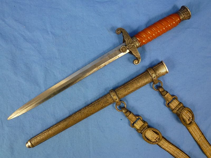 Untouched and Uncleaned German Army Officer Dagger with Hangers — image 2