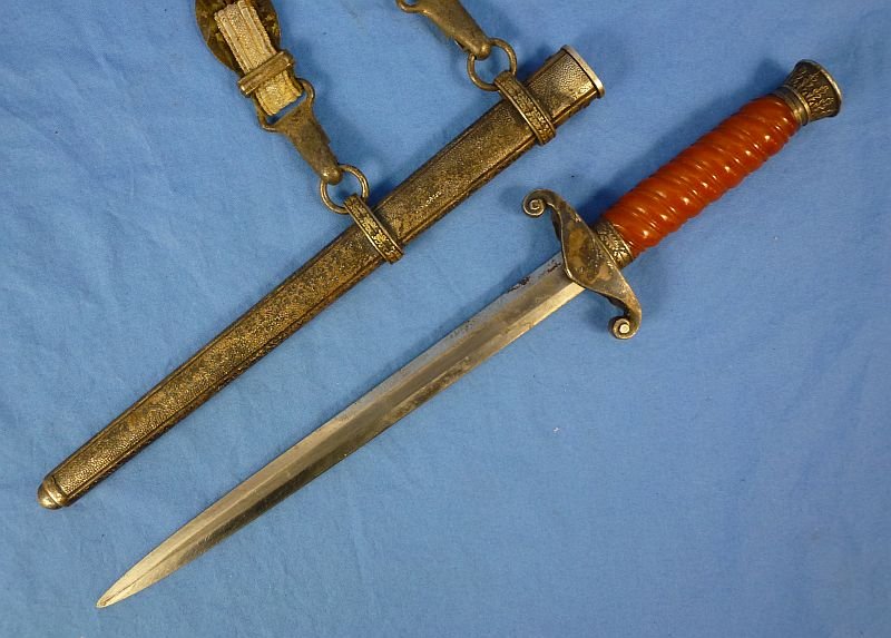 Untouched and Uncleaned German Army Officer Dagger with Hangers — image 3