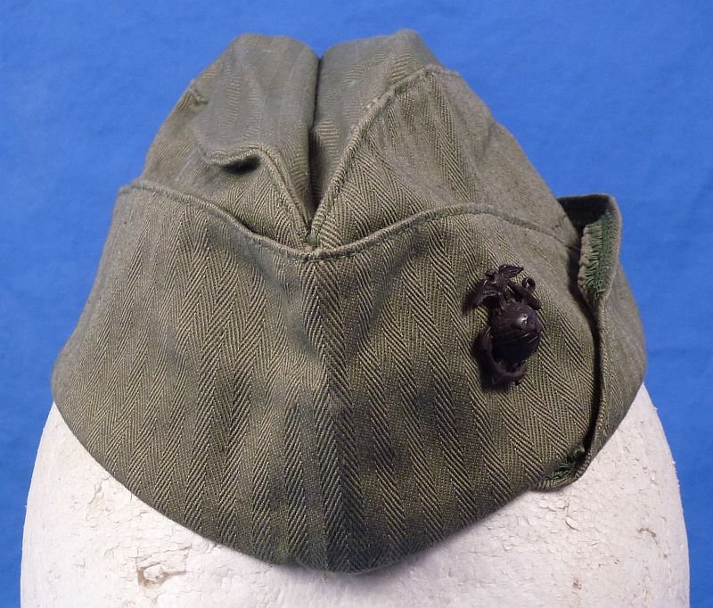 WWII U.S. Marine Corps Woman's HBT Overseas Cap — image 2