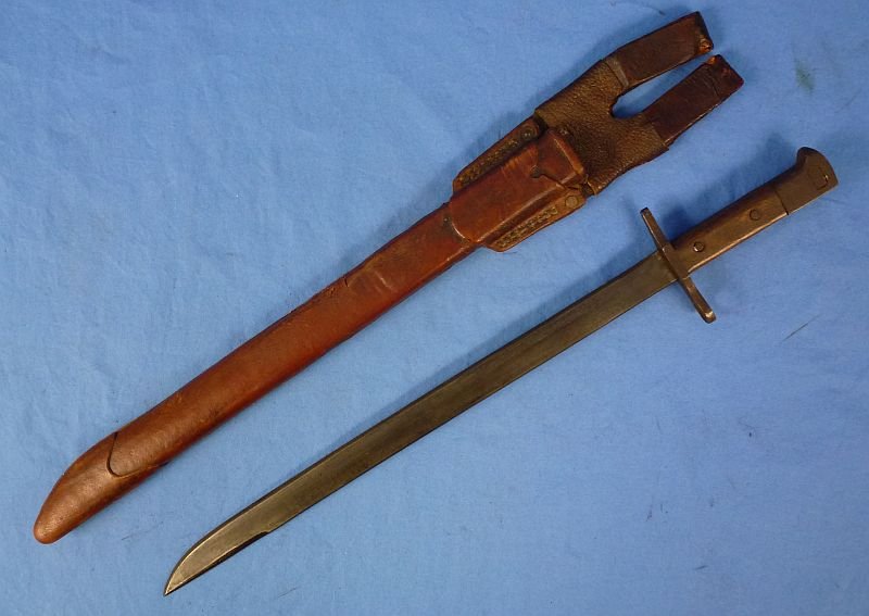 Arisaka Rifle Bayonet with Rubberized Canvas Scabbard and Frog — image 2