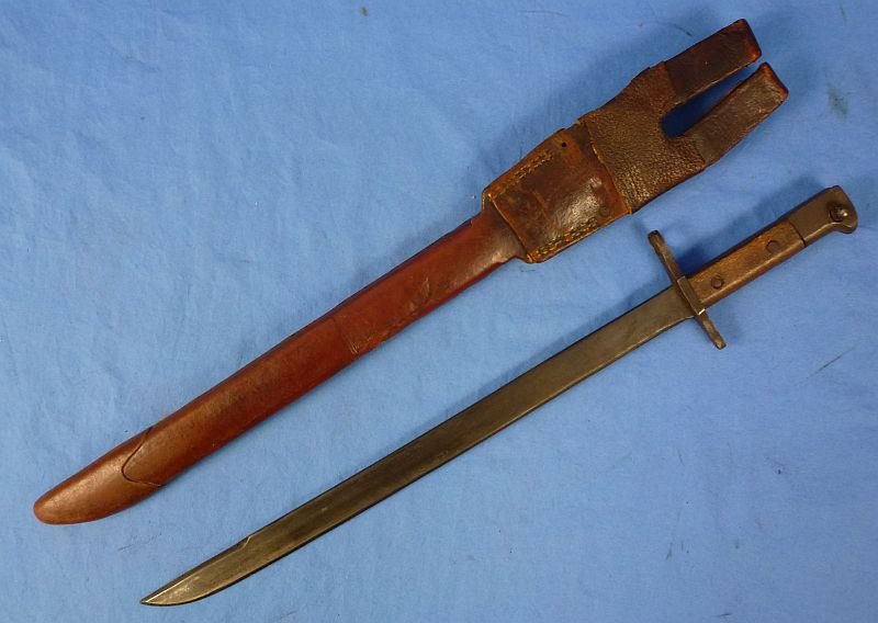 Arisaka Rifle Bayonet with Rubberized Canvas Scabbard and Frog — image 3