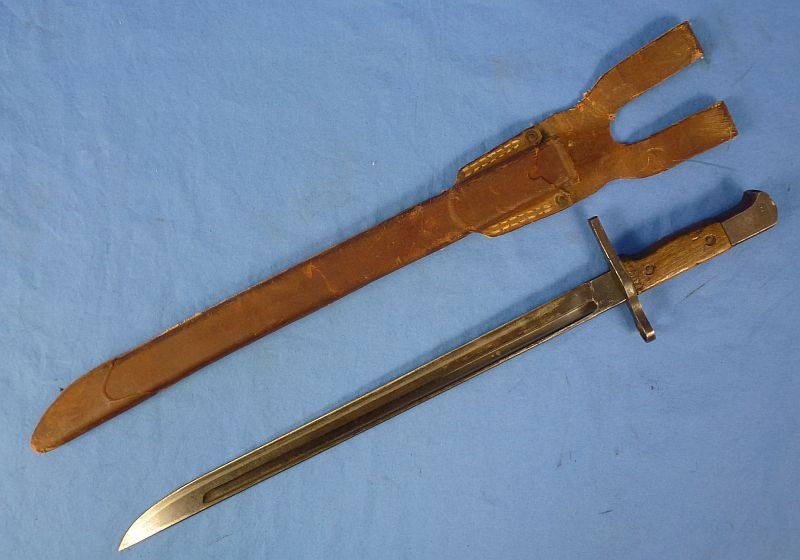 Arisaka Rifle Bayonet by National Denki under Kokura Arsenal Supervision with Rubberized Canvas Scabbard and Frog — image 2