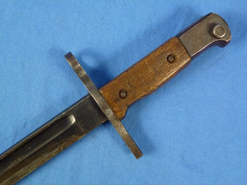 Arisaka Rifle Bayonet by National Denki under Kokura Arsenal Supervision with Rubberized Canvas Scabbard and Frog — image 7