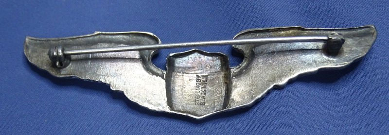 WWII USAAF Sterling 3″ Pilot's Wings – Blackinton — image 2