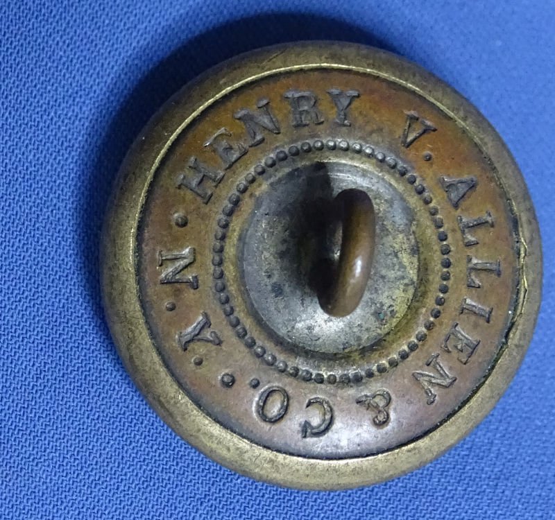 Post Civil War New York Ulster Guard Button – Henry V Allien & Co NY — image 2