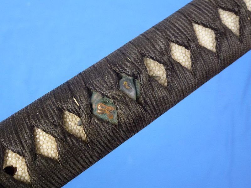 Japanese Katana in Civilian Mounts and Leather Combat Cover — image 10