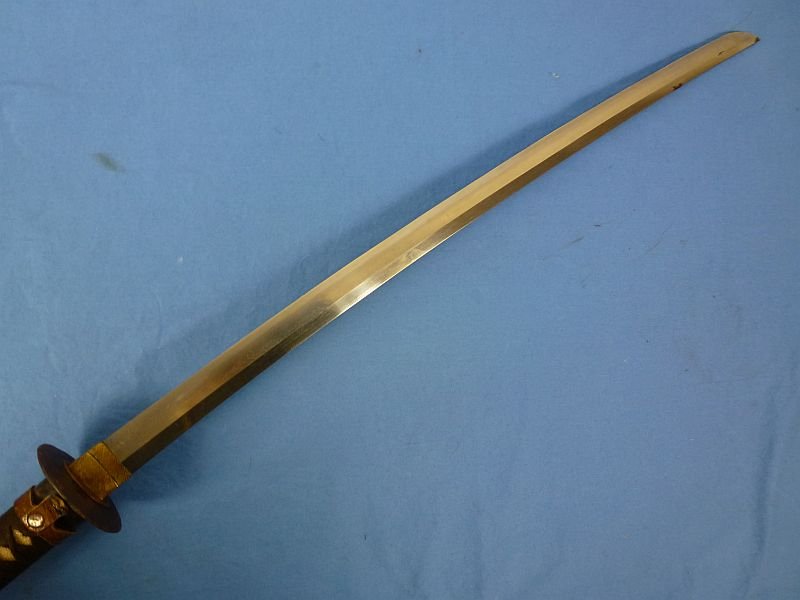 Japanese Katana in Civilian Mounts and Leather Combat Cover — image 5