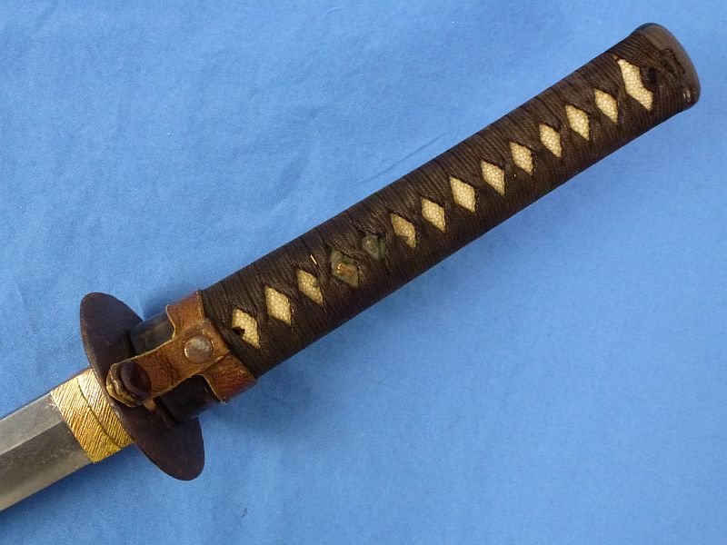 Japanese Katana in Civilian Mounts and Leather Combat Cover — image 8