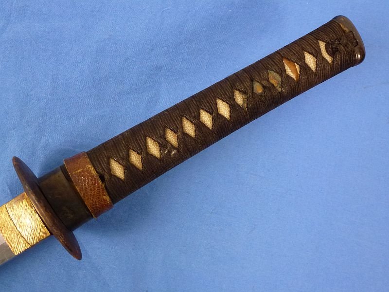 Japanese Katana in Civilian Mounts and Leather Combat Cover — image 9