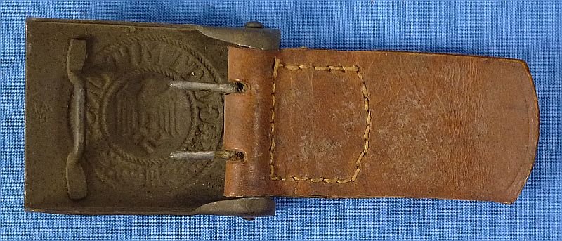 German Army EM/NCO Buckle on 1941 Dated Leather Tab — image 2