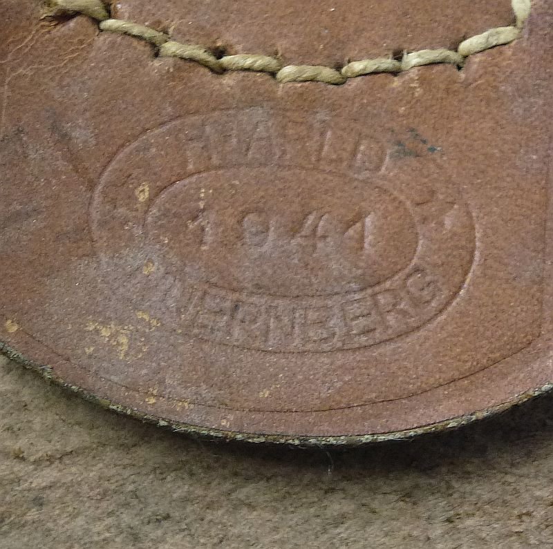 German Army EM/NCO Buckle on 1941 Dated Leather Tab — image 3