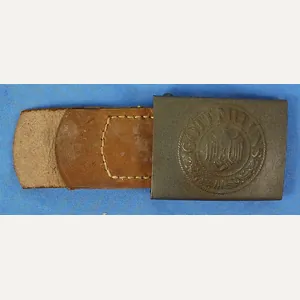 German Army EM/NCO Buckle on 1941 Dated Leather Tab