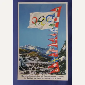 WWII German 1936 Olympics Post Card