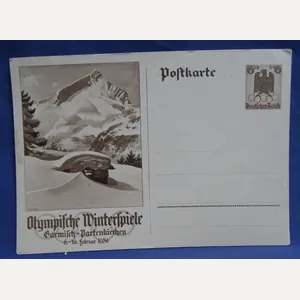 WWII German 1936 Olympics Postcard
