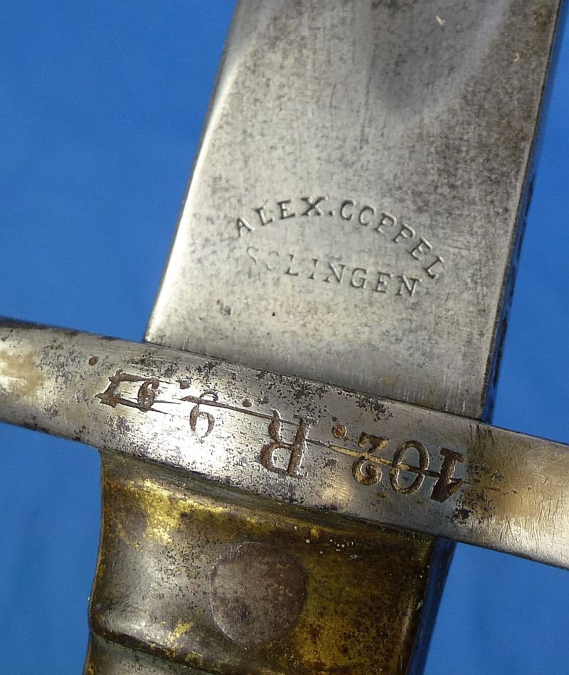 Unit Marked Imperial German Model 1871 Bayonet by Alexander Coppel — image 4