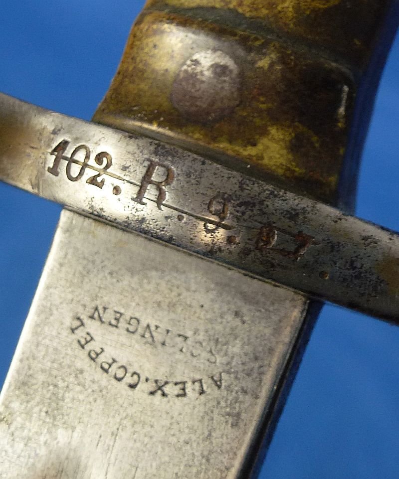 Unit Marked Imperial German Model 1871 Bayonet by Alexander Coppel — image 5