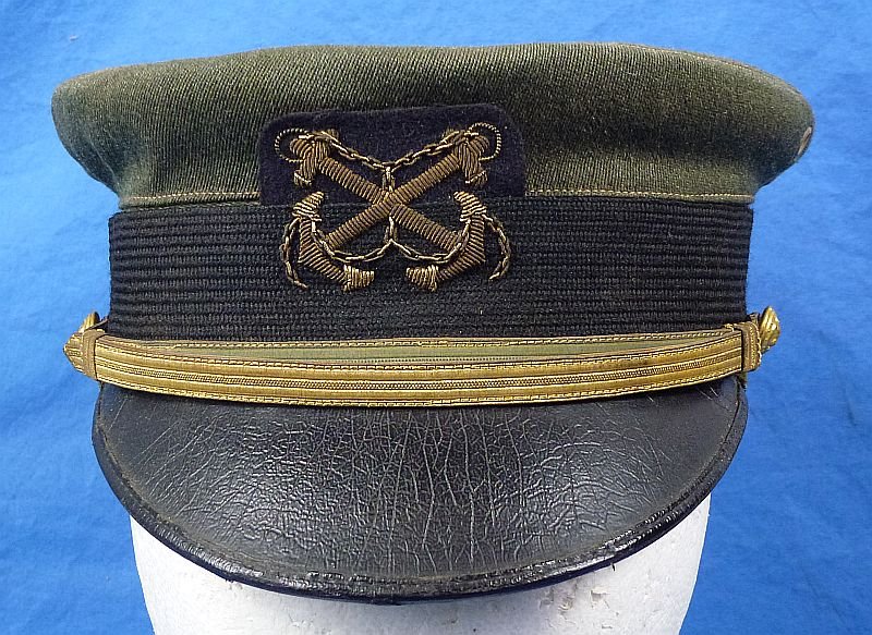 WWI U.S. Navy Aviation Warrant Officer Green Bell Crown Visor Cap — image 2