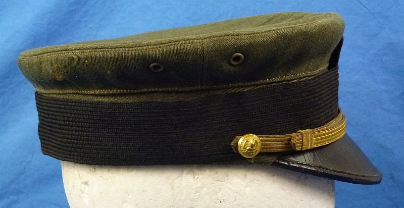 WWI U.S. Navy Aviation Warrant Officer Green Bell Crown Visor Cap — image 3