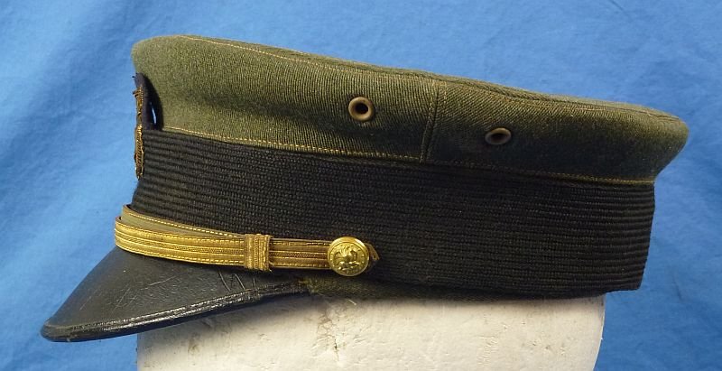 WWI U.S. Navy Aviation Warrant Officer Green Bell Crown Visor Cap — image 5