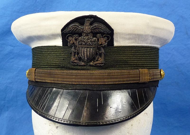 WWI U.S. Navy Officer White Top Visor Cap — image 2