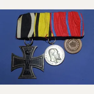 WWI Wurtemberg Three Award Medal Bar