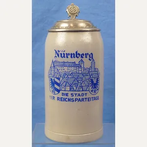 Nuremberg Rally Stein With Political Eagle On Lid