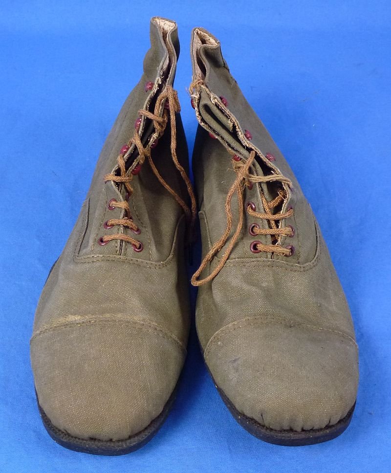 WWII Japanese Army Officer Canvas Tropical Ankle Boots — image 2