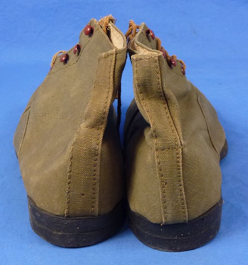 WWII Japanese Army Officer Canvas Tropical Ankle Boots — image 4