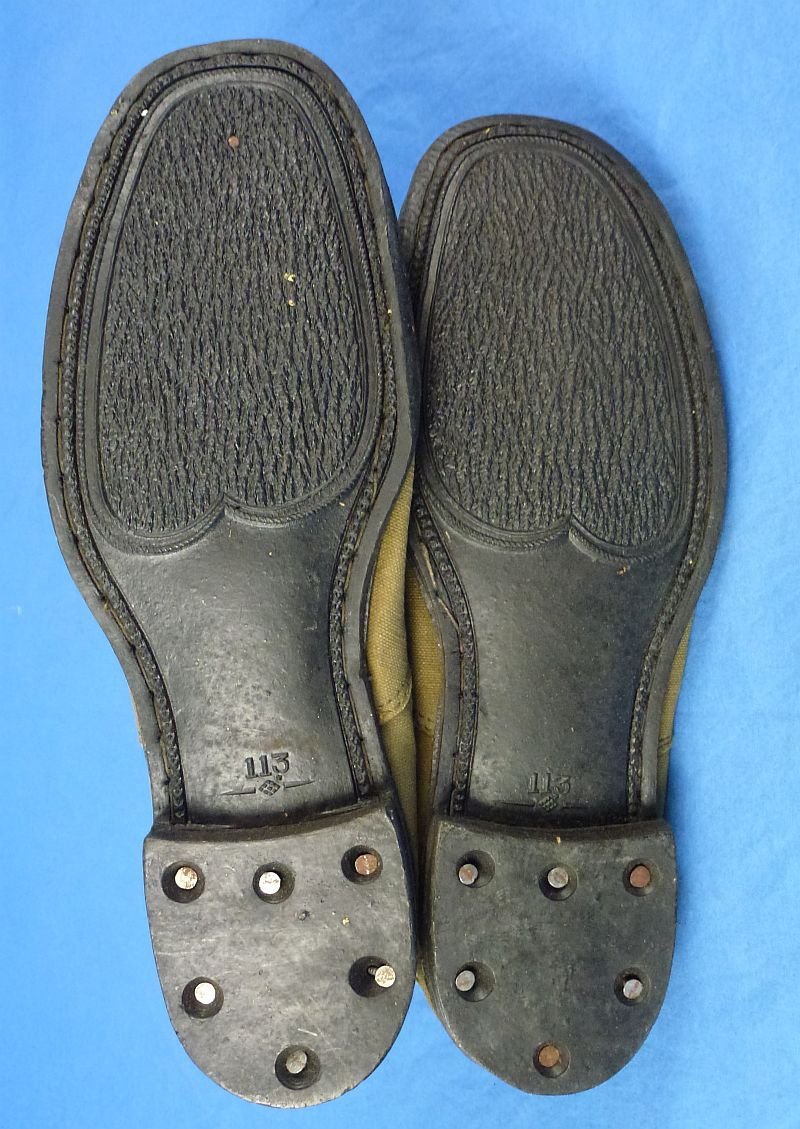 WWII Japanese Army Officer Canvas Tropical Ankle Boots — image 5
