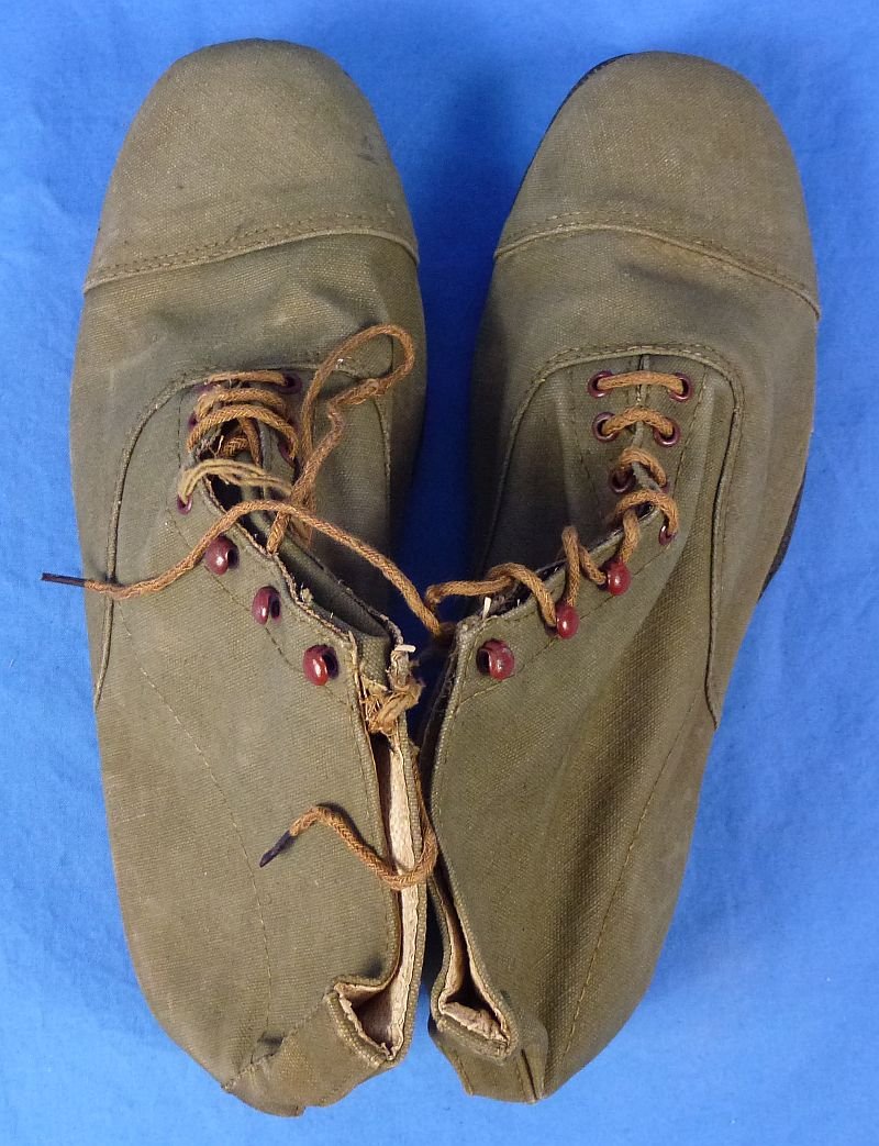 WWII Japanese Army Officer Canvas Tropical Ankle Boots — image 6