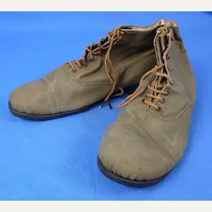 WWII Japanese Army Officer Canvas Tropical Ankle Boots