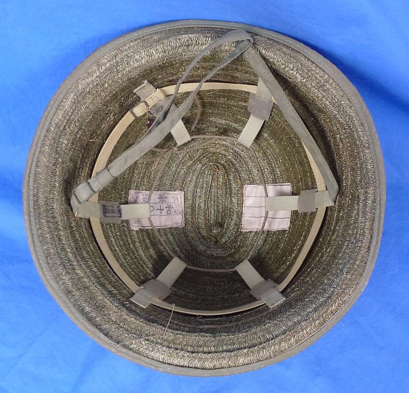 1943 Dated Japanese Army Sun Helmet -Woven Green Straw Version — image 6