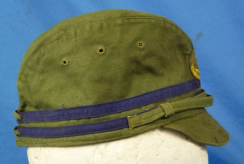 WWII Japanese Navy Officer Green Cotton Field Cap — image 3