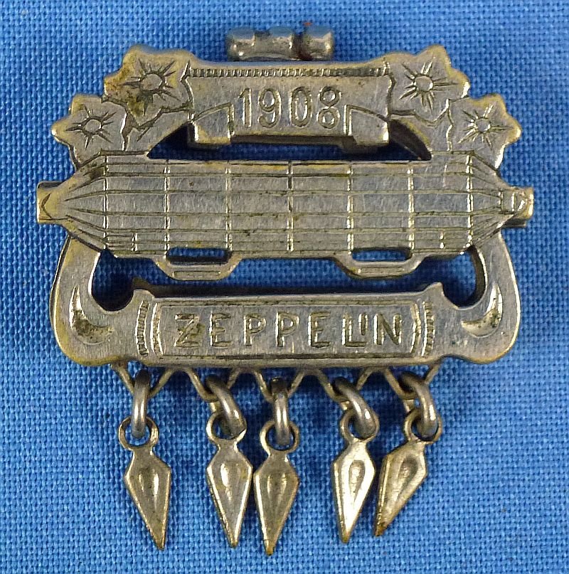 1908 Imperial German Zeppelin Brooch Badge — image 2