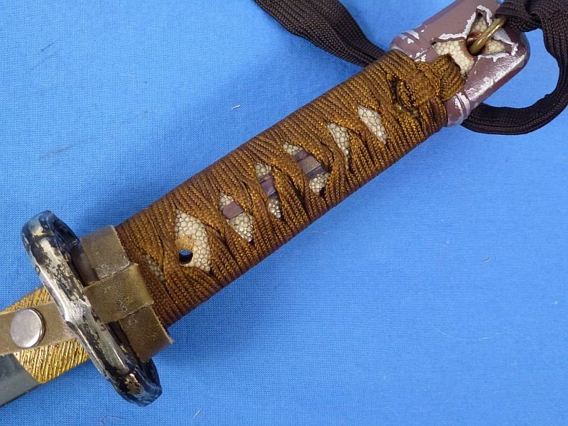 Signed Japanese Wakizashi in Leather Combat Cover for Tank or Aviation Officers — image 7