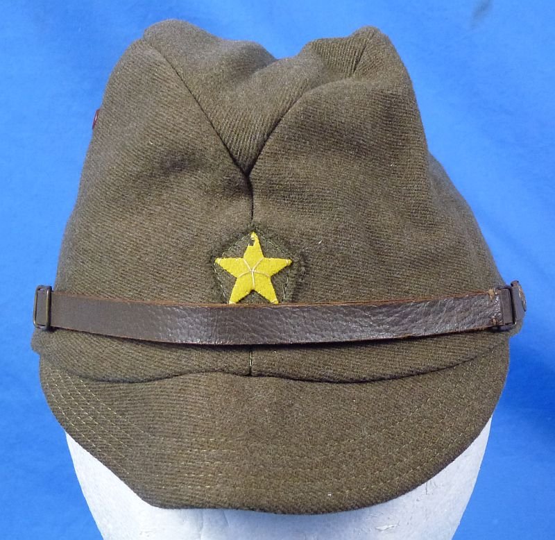 Near Mint WWII Japanese Army Officer Green Wool Field Cap — image 2