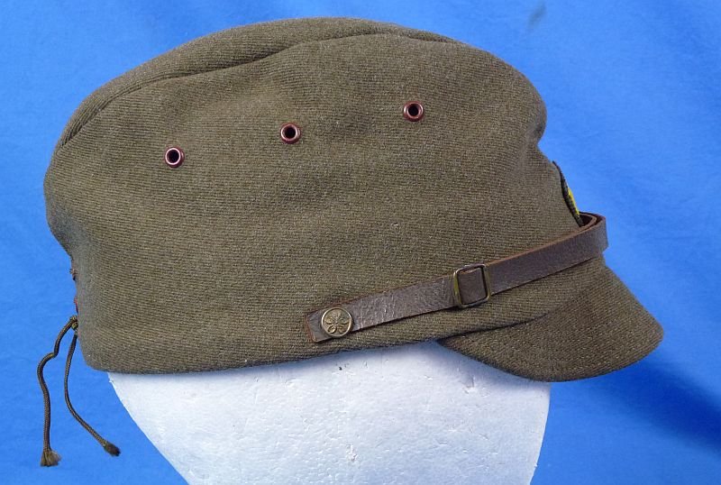 Near Mint WWII Japanese Army Officer Green Wool Field Cap — image 3