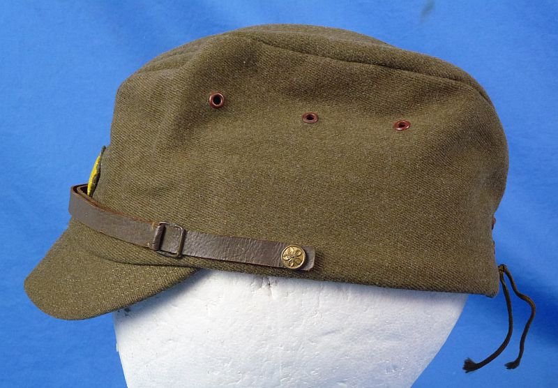 Near Mint WWII Japanese Army Officer Green Wool Field Cap — image 5