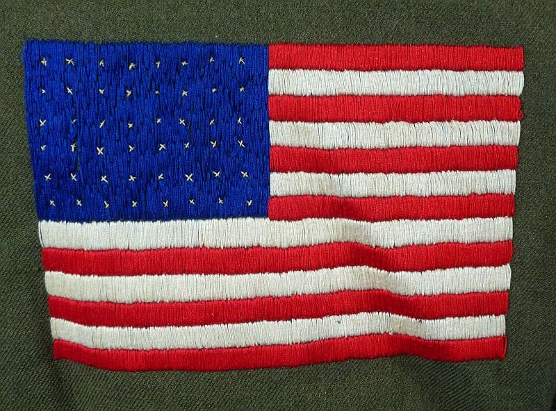 WWII Australian Made 5th Air Force Air Gunner Ike Jacket with Embroidered American Flag — image 5