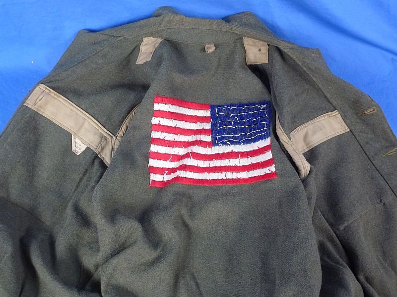 WWII Australian Made 5th Air Force Air Gunner Ike Jacket with Embroidered American Flag — image 7