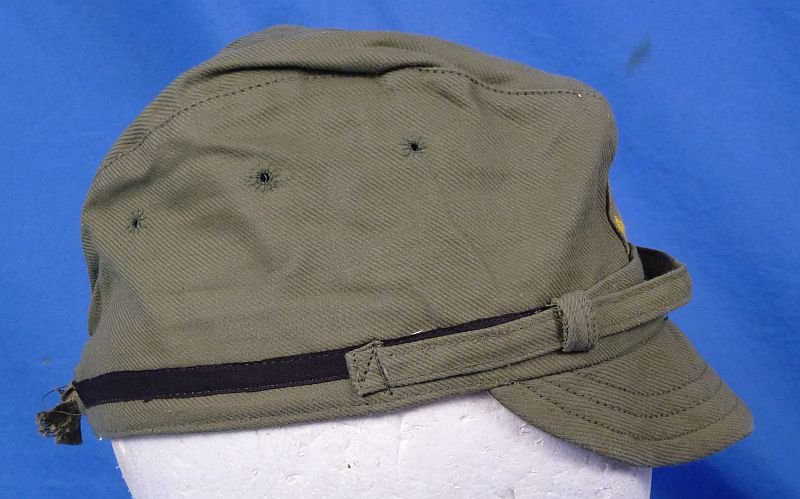 Near Mint Unissued WWII Japanese Navy Chief Petty Officer Green Cotton Field Cap — image 3
