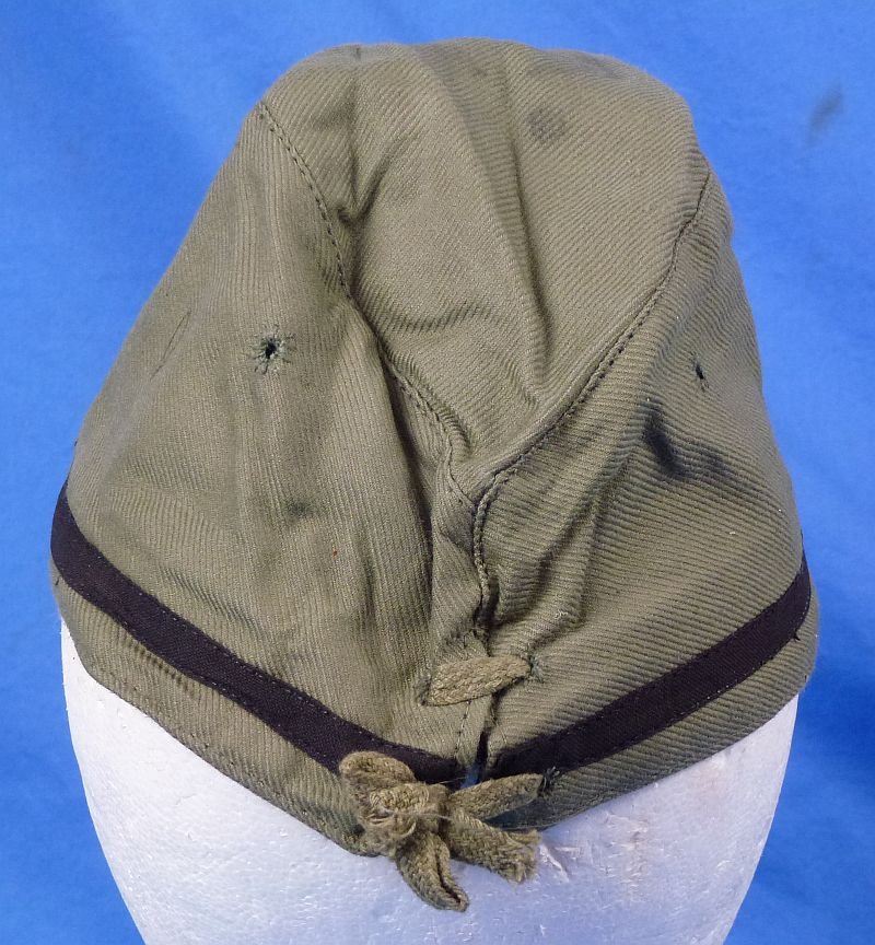 Near Mint Unissued WWII Japanese Navy Chief Petty Officer Green Cotton Field Cap — image 4