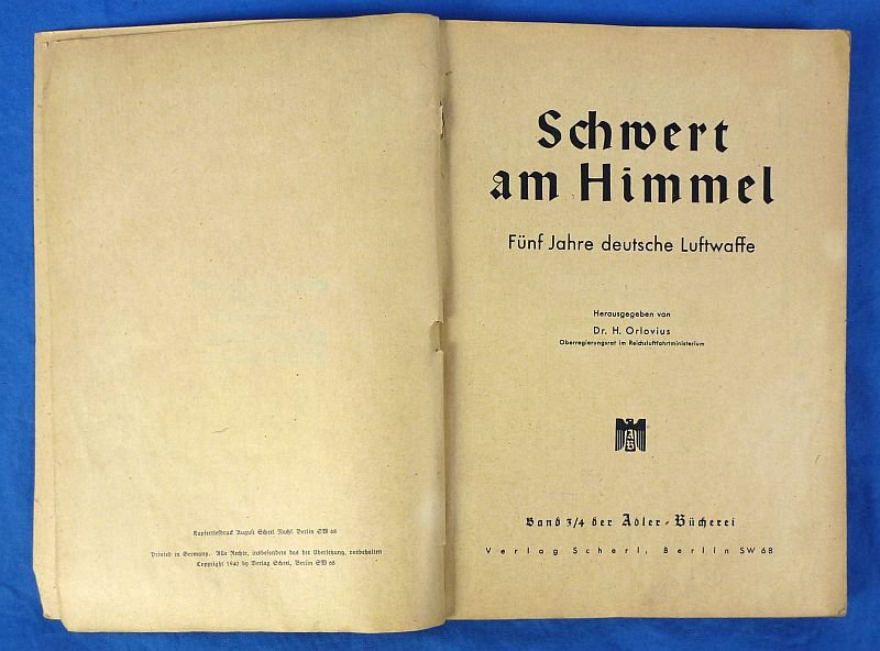 1940 Third Reich Luftwaffe Book: 'Schwert am Himmel ('Sword in the Sky') — image 3