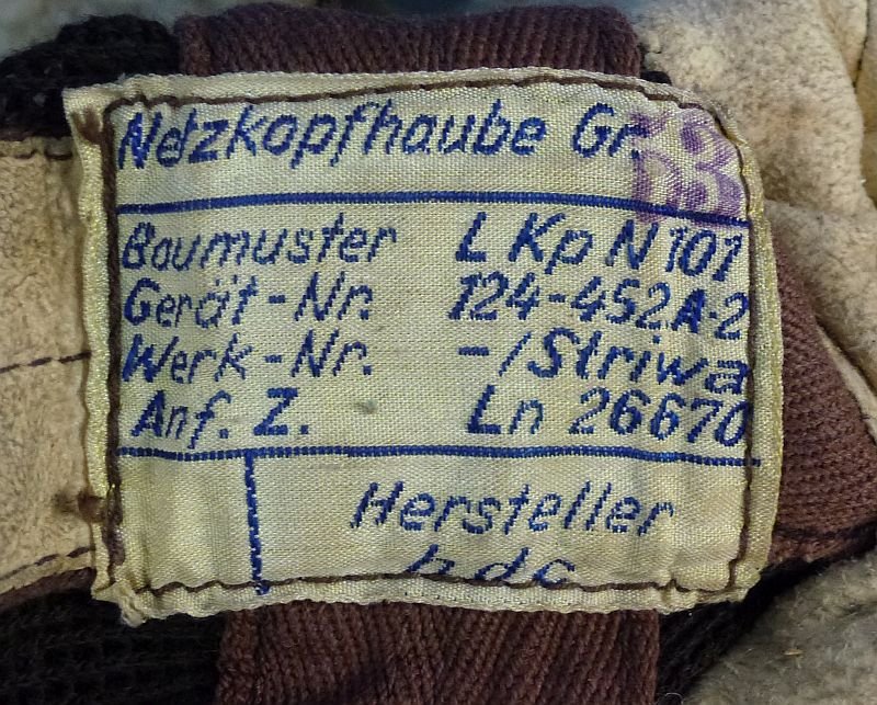 World War II Luftwaffe LKpN101 Summer Flight Helmet with Throat Microphone — image 10