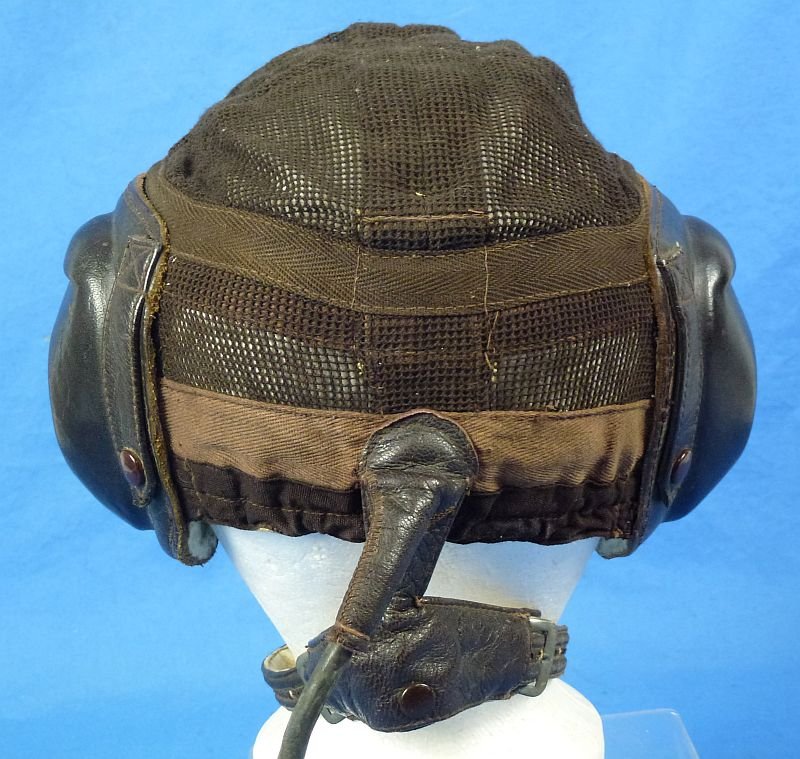 World War II Luftwaffe LKpN101 Summer Flight Helmet with Throat Microphone — image 4